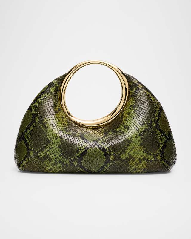 Le Petit Calino Snakeskin Printed Leather Top-Handle Bag